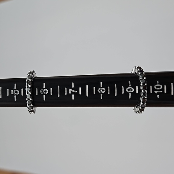 Black Moissanites Eternity Band - Picture 3 of 4